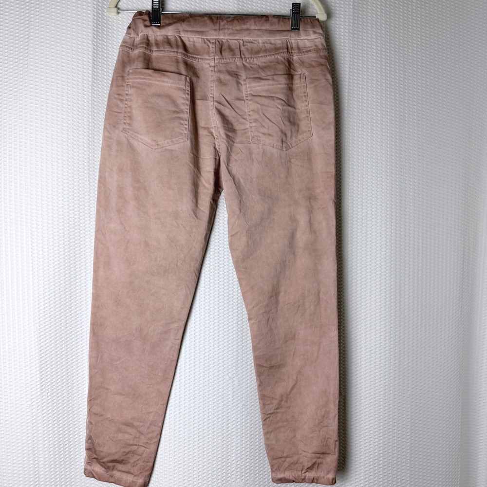 Grey Violet Jogger Pants Women S/M Rose Sequin Distressed Embellished Italy - Picture 2 of 9